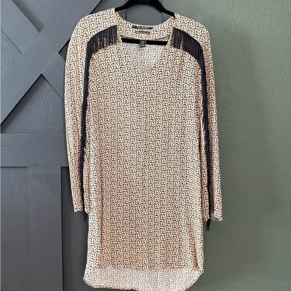 Scotch & Soda Maison Scotch Floral Fringe Shift Dress